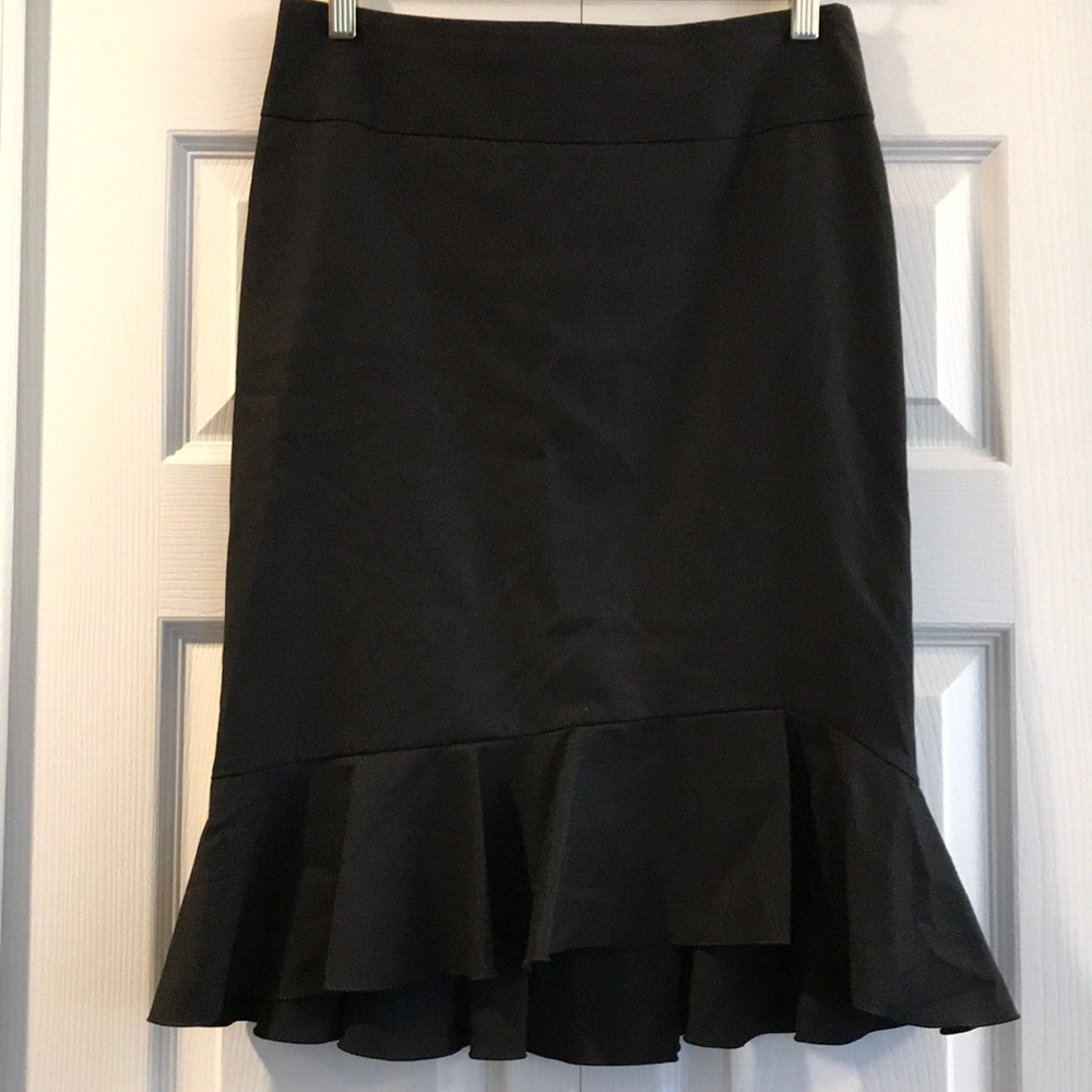 Express black pencil skirt with ruffle bottom